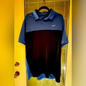 NIKE Dri-fit Blue Short Sleeve Golf Shirt Size XL